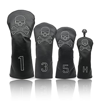 Amazon.co.jp: ゴルフクラブヘッドカバー PUレザー スカルゴルフ